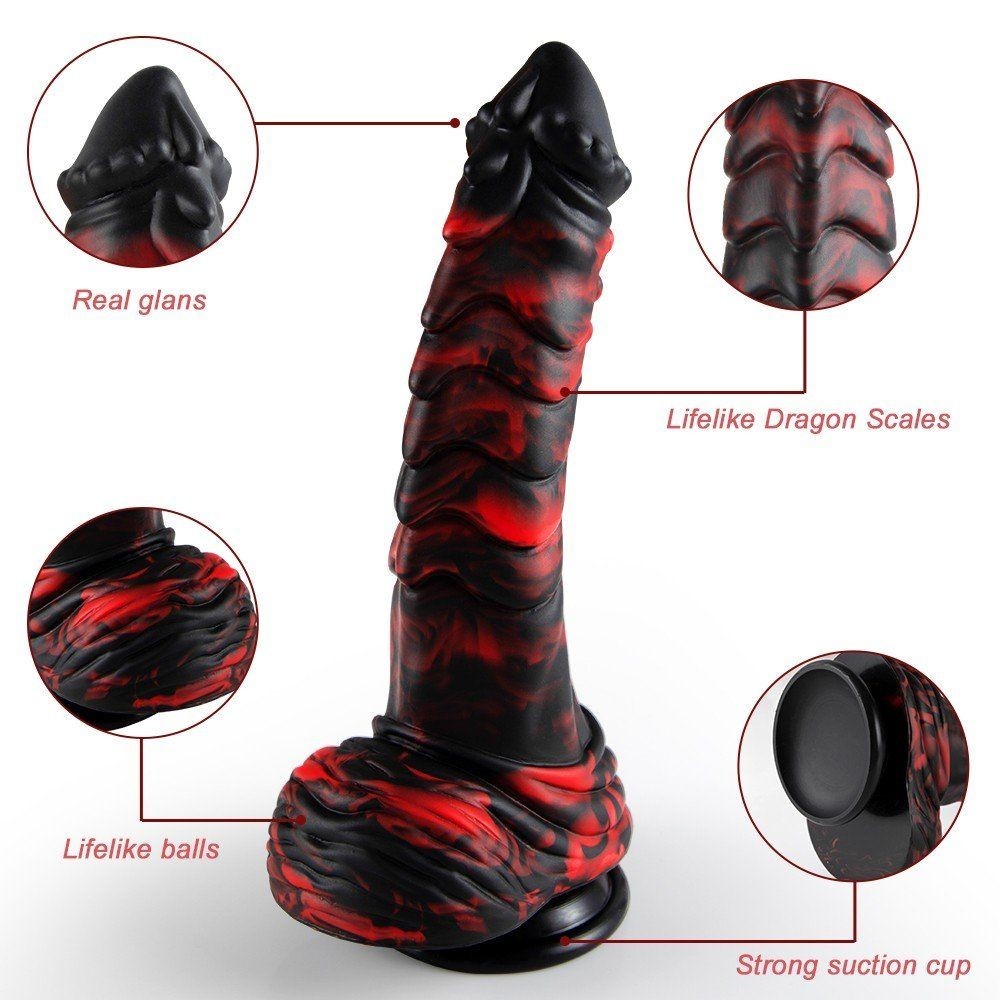 Shequ Jelly Dildo Series Monster 37 Realistik Penis SQ-WBD10115-Black