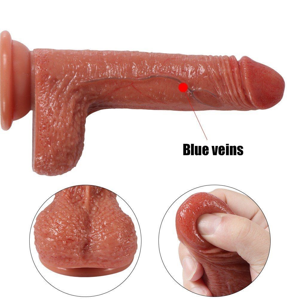 Shequ Dildo Series Crowley Blue Vein Çift Katmanlı Realistik Penis SQ-WBD10009