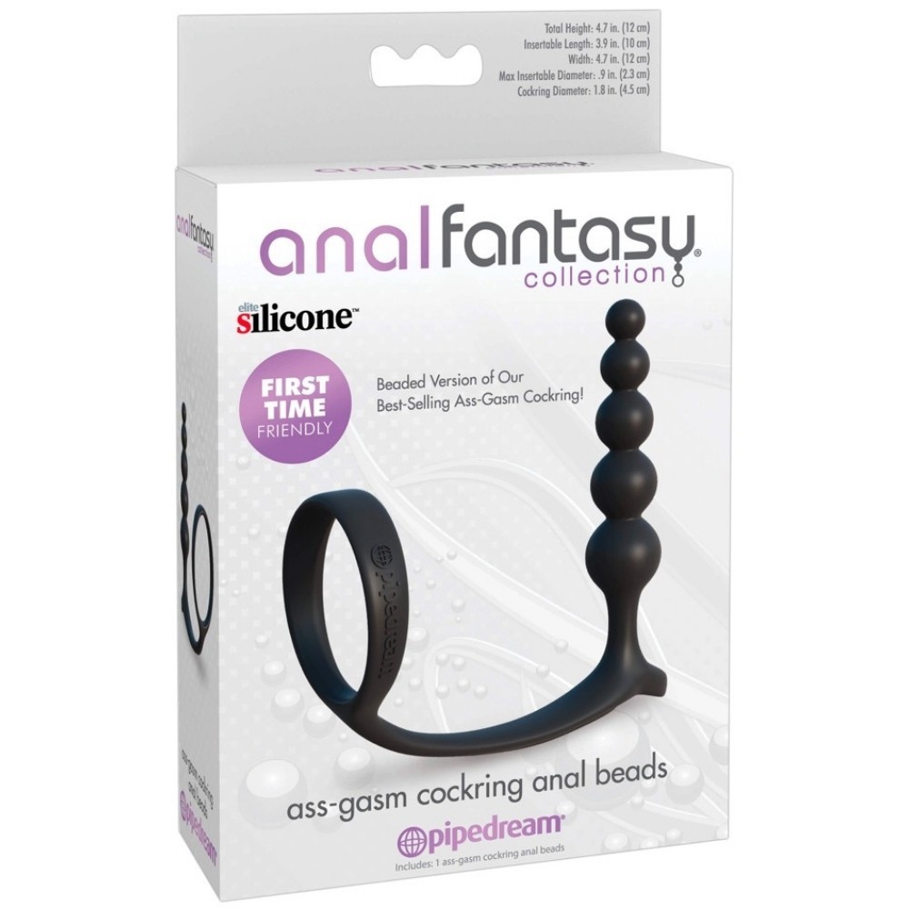 Pipedream Anal Fantasy Collection Ass-Gasm Cockring Anal Beads Penis Halkası
