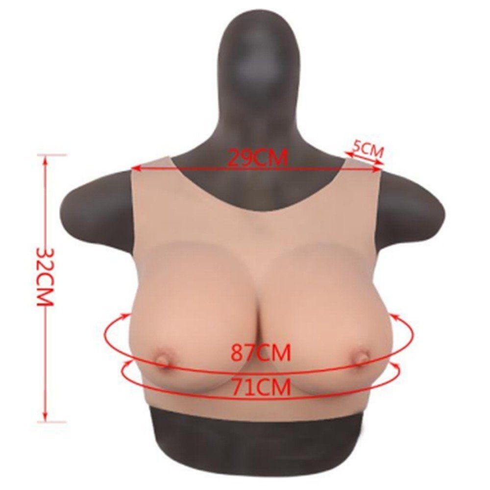 bAŞKa Bodysuit Crossdresser Askılı Silikon Giyilebilir Göğüs Cup D