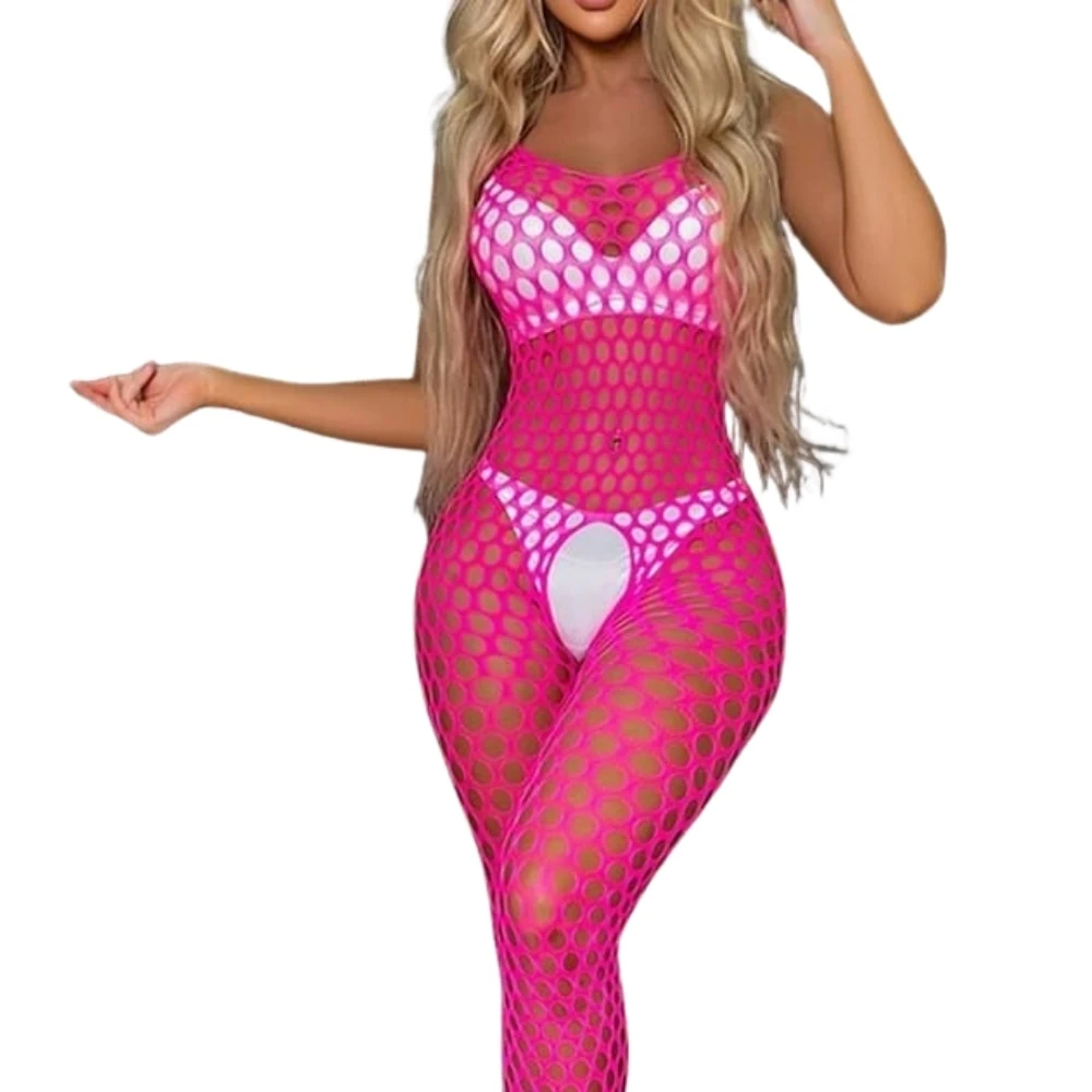 Başka Vivaldy Özel Bölgesi Açık Halka Detaylı Vücut Çorabı Pink