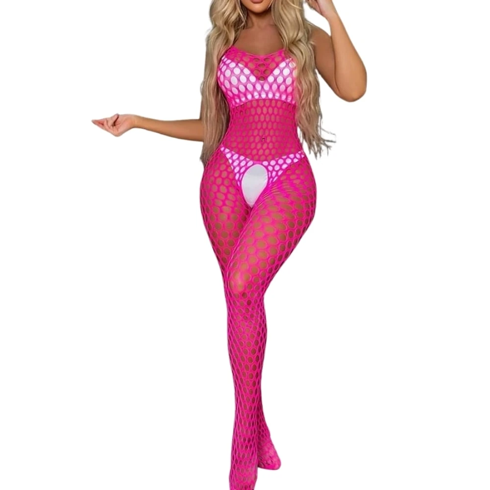 Başka Vivaldy Özel Bölgesi Açık Halka Detaylı Vücut Çorabı Pink