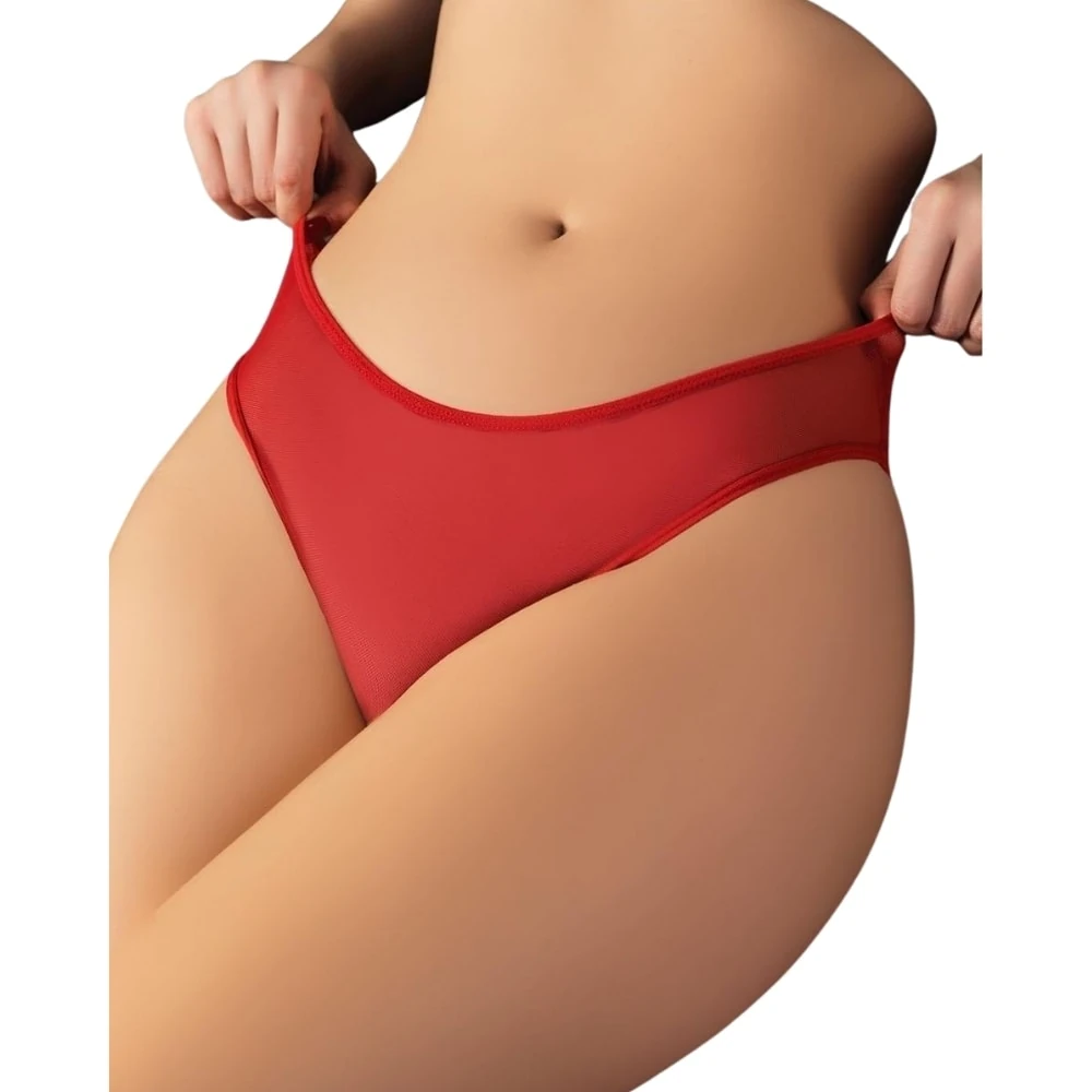 Başka Fantasy Wear Dantelli Arkası Dekolteli Seksi Kırmızı Külot