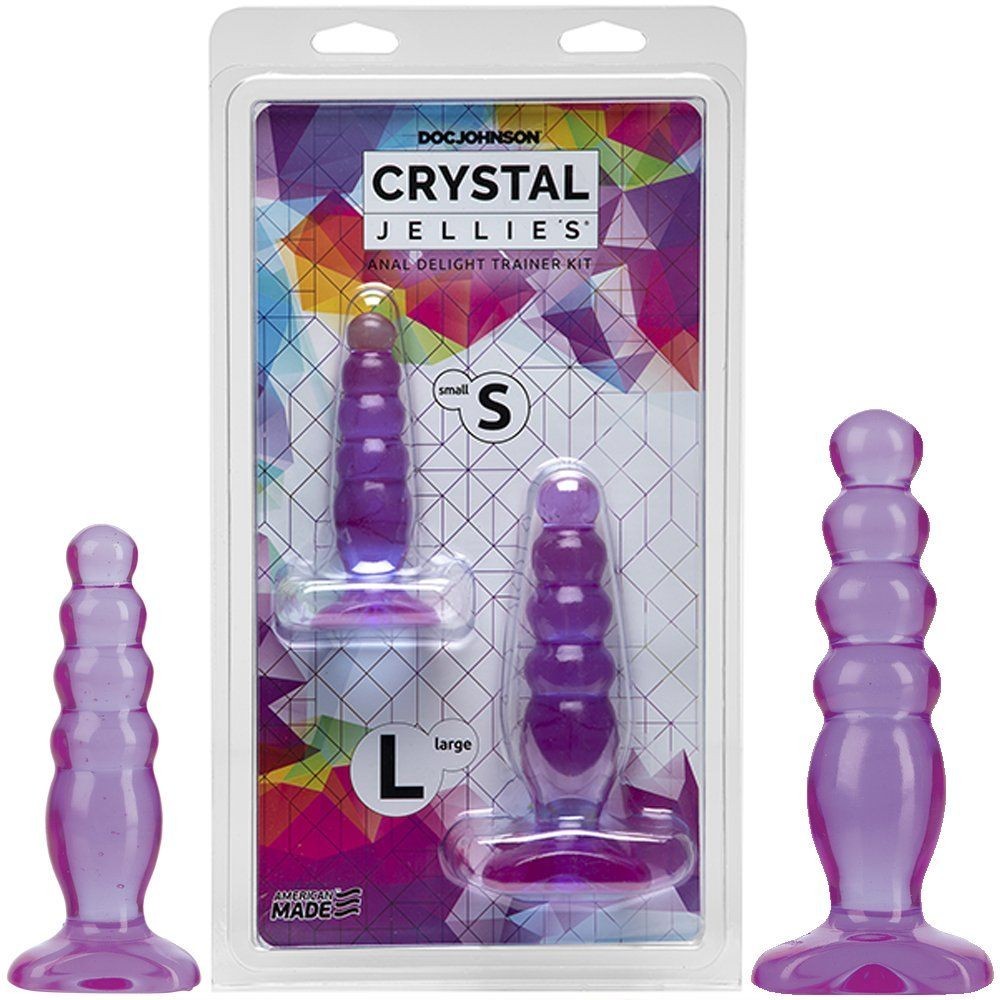 Doc Johnson Crystal Jellies Anal Delight Trainer Kit Purple Anal Set