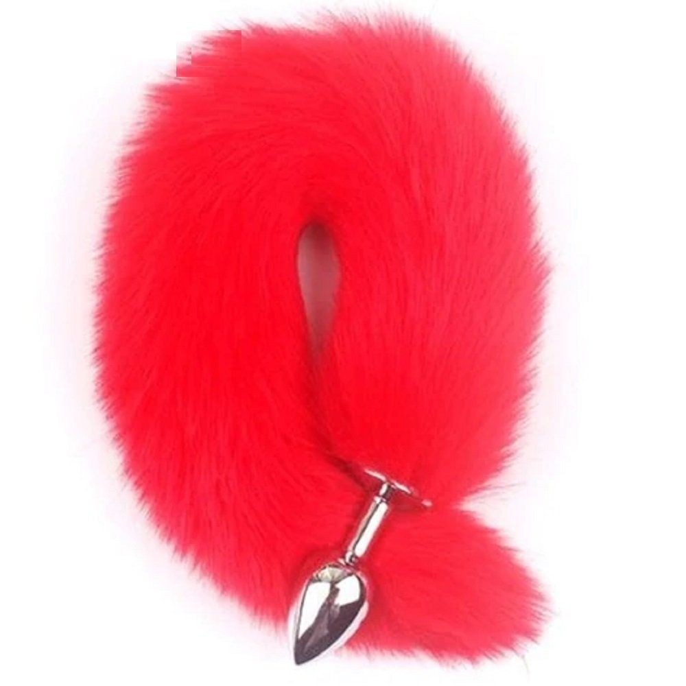 bAŞKa Anal Play Tail Butt Small Metal Kuyruklu Anal Plug-Red