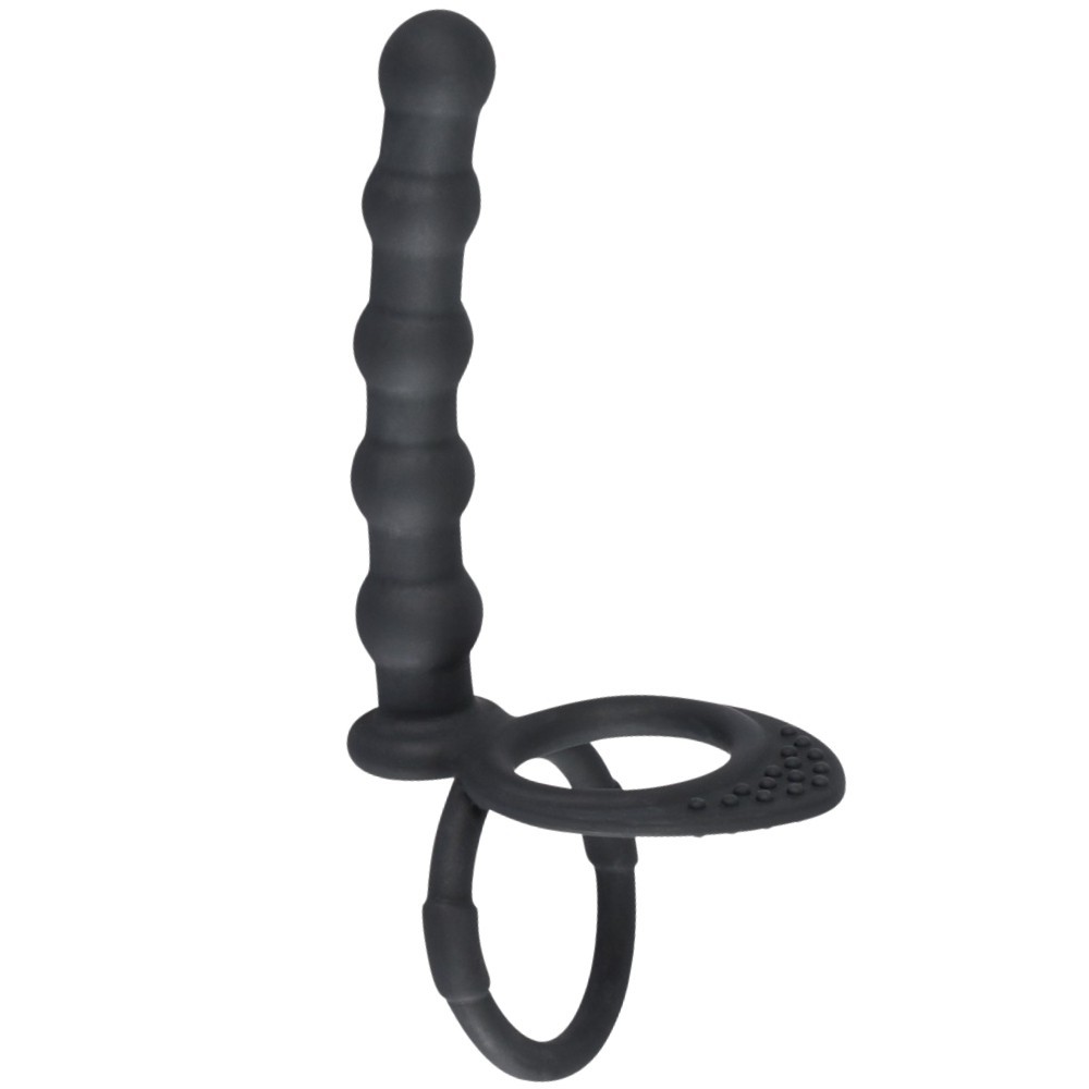 Black Velvets Cock Ball Ring Penis Halkası ve Anal Dildo