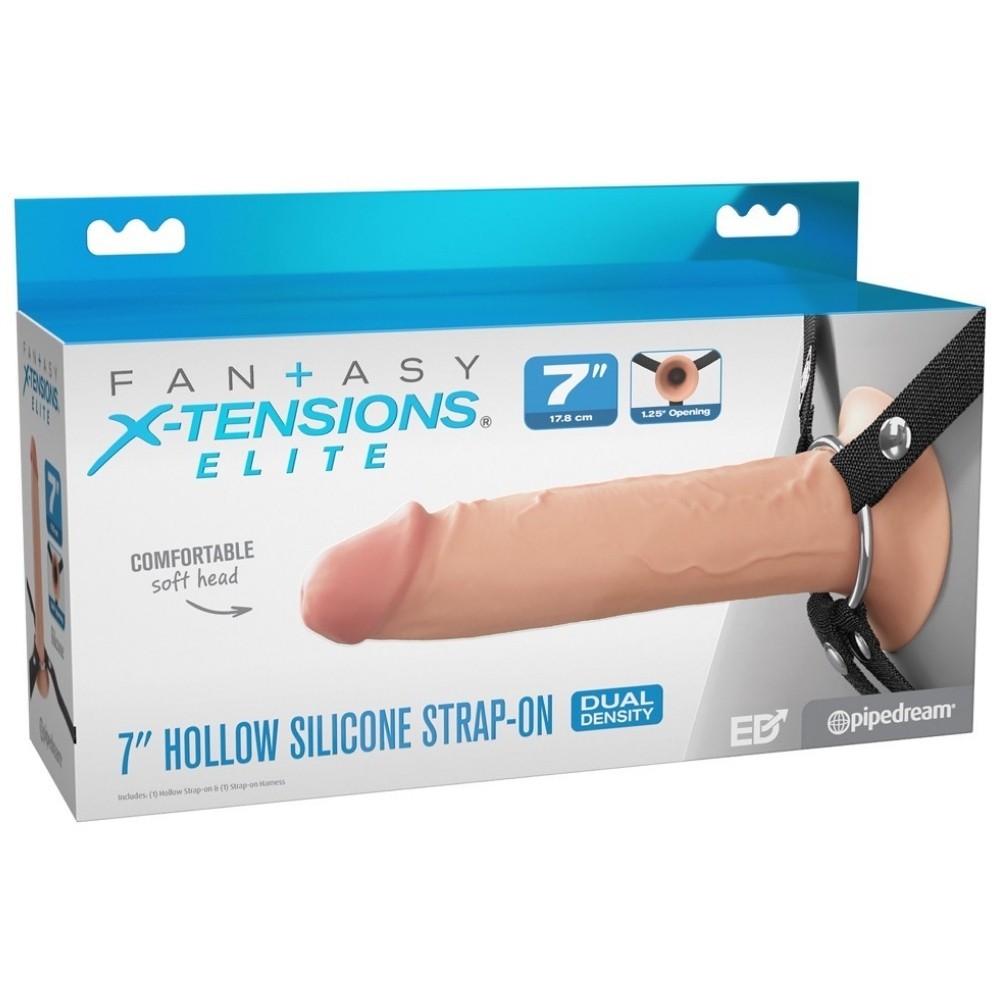 Pipedream Fantasy X-Tensions Elite 7 İnch Hollow Silicone Strap-On
