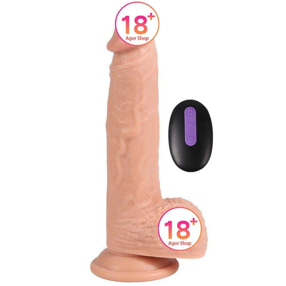 Dildo Series Dean 21 cm 20 Modlu Titreşimli Uzaktan Kumandalı Şarjlı Realistik Penis