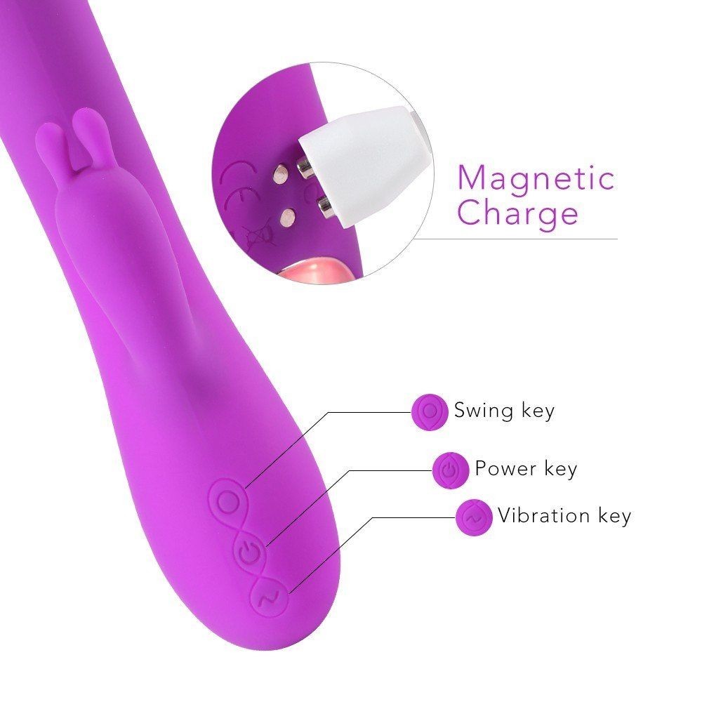Shequ Matt Oynar Başlı G-Bölgesi ve Klitoris Uyarıcı Şarjlı Rabbit Vibratör SQ-V10091