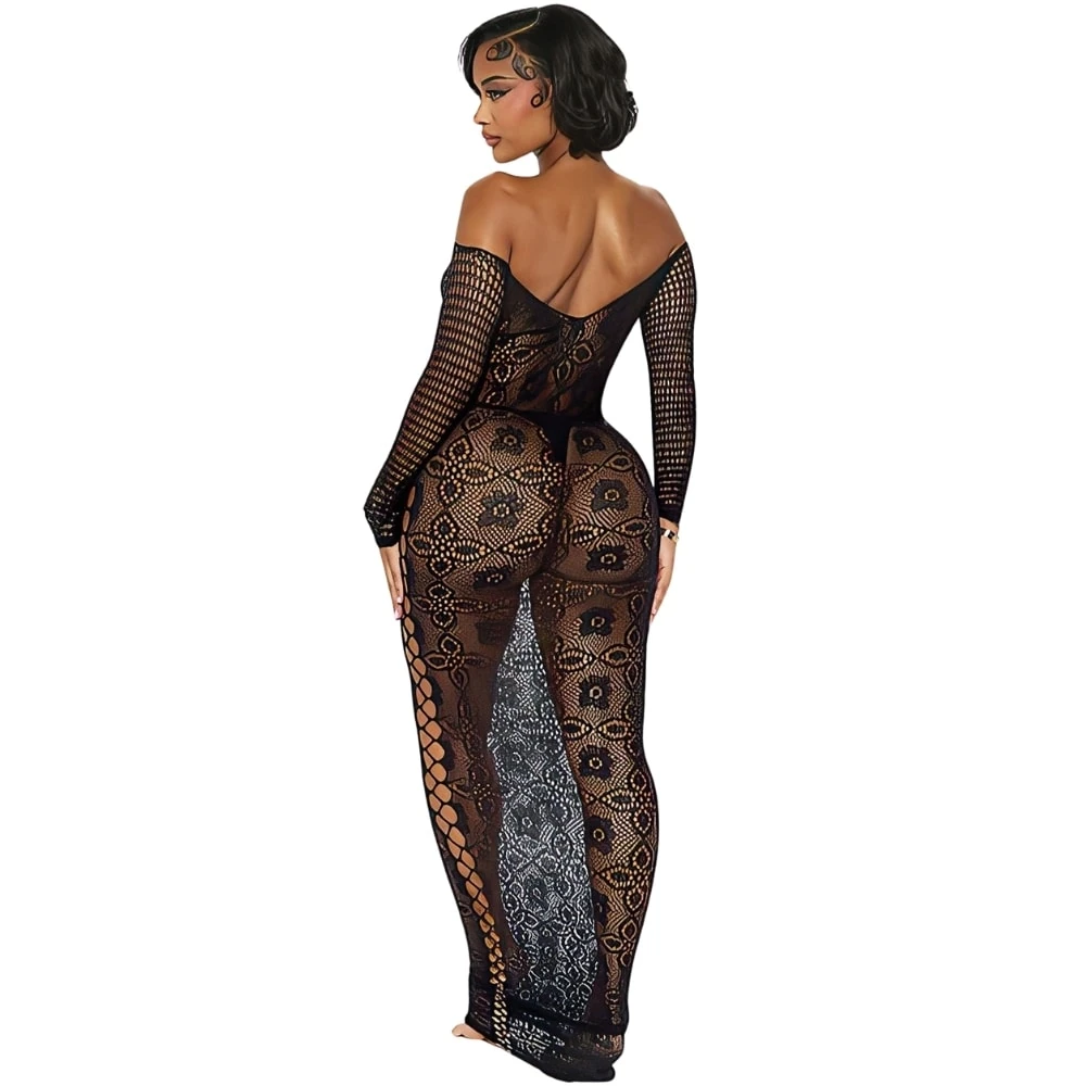 Başka Fantasy Wear Elbise Şeklinde Uzun Kollu Fantezi Vücut Çorabı