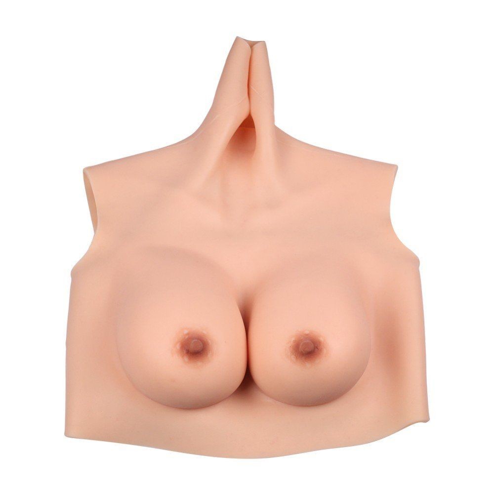 bAŞKa Bodysuit Crossdresser Boyunlu Giyilebilir Silikon Göğüs Cup C