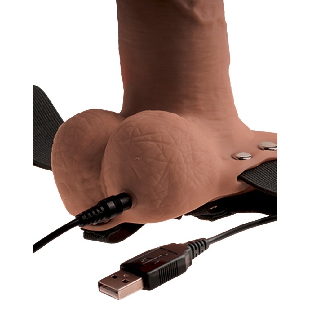 Pipedream Fetish Fantasy Series Hollow Vibrating Strap-On with Balls 6 Inch