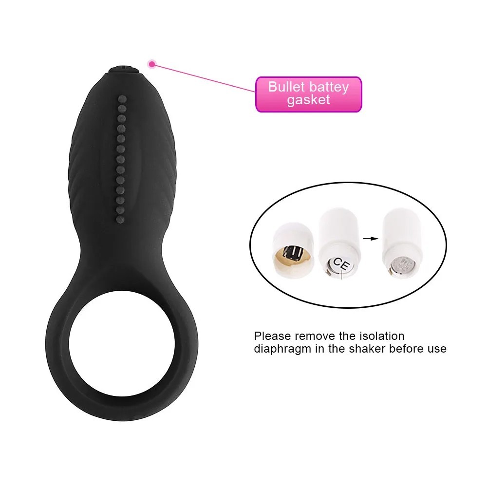 bAŞKa Man Nuo Vibrating Cock Ring Titreşimli Klitoral Penis Halkası-Black