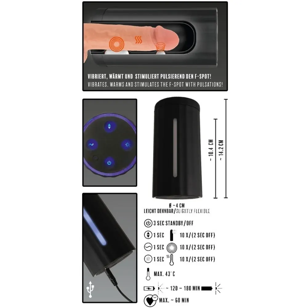 Rebel Men's Gear Blow Job With 3 Functions Masturbator