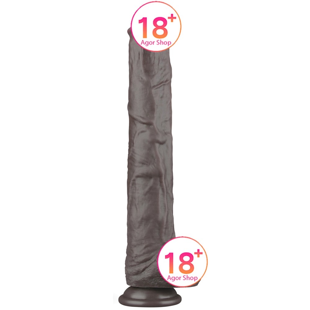 Lovetoy 14.5'' Dual Layered Bendable Silicone Cock XXL(Black) Et Doku Dildo LV411311