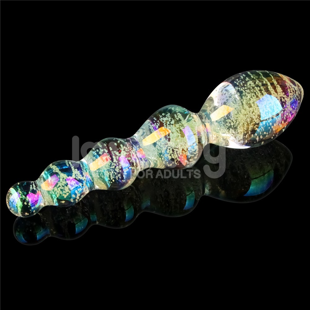 Lovetoy Glow-in-the-dark Twilight Gleam Glass Dildo-Tantalizing Orbs Cam Dildo LV610002