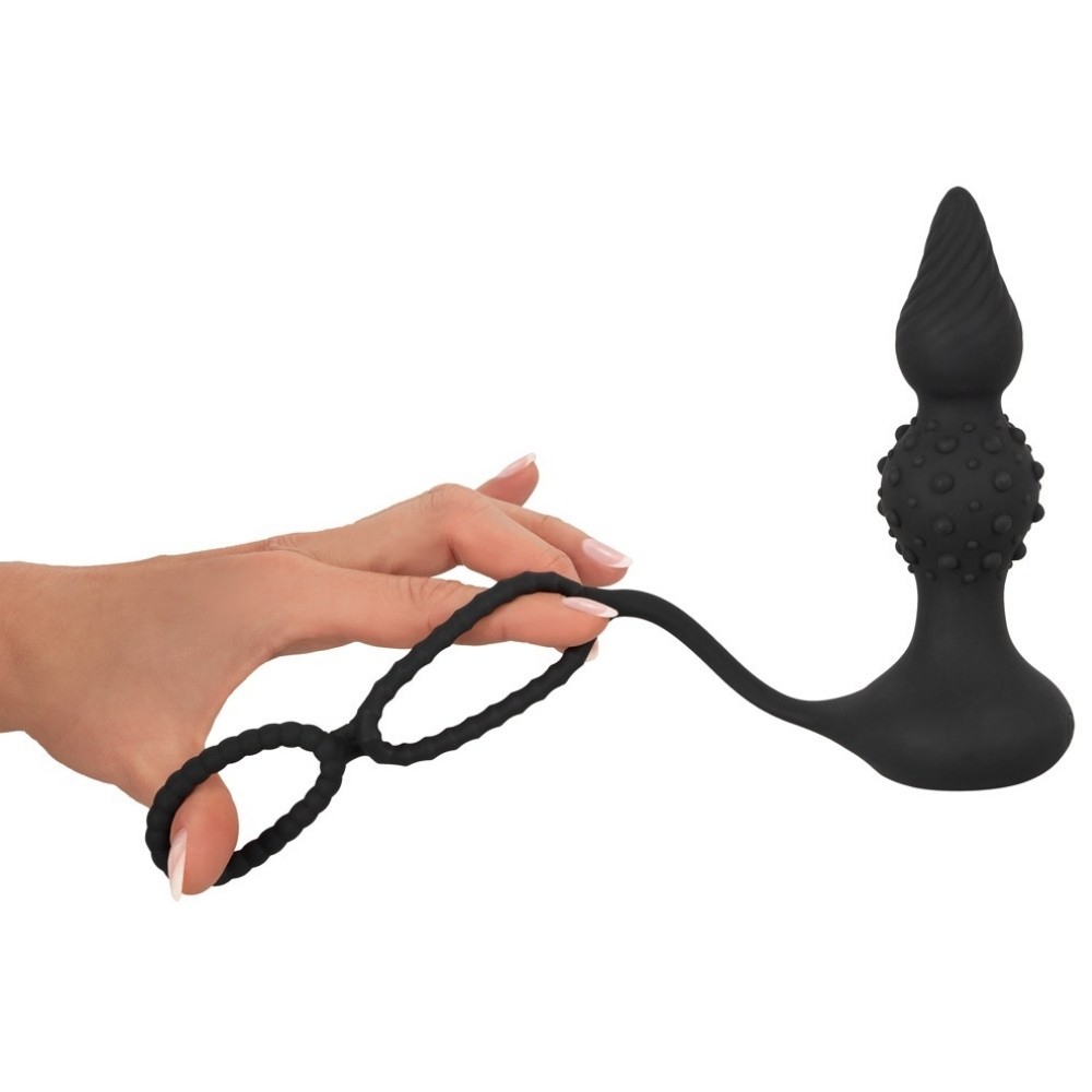 Rebel Men's Gear RC Butt Plug with Cock Ball Rings Anal Vibratör ve Penis Halkası
