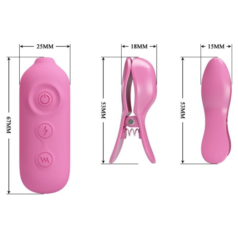 Pretty Love Romantic Wave II Titreşimli Elektro Şoklu Meme Ucu Vibratörü Pembe BI-014861