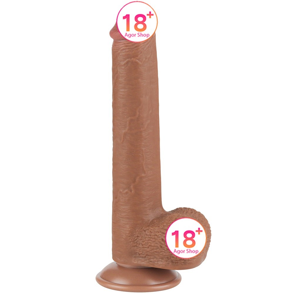 Lovetoy Sliding Skin Dual Layer Dong Brown 23 Cm Realistik Penis LV317310