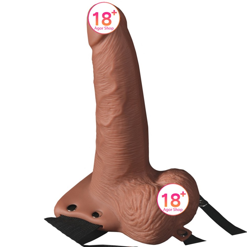 Pipedream Fetish Fantasy Series Hollow Vibrating Strap-On with Balls 6 Inch