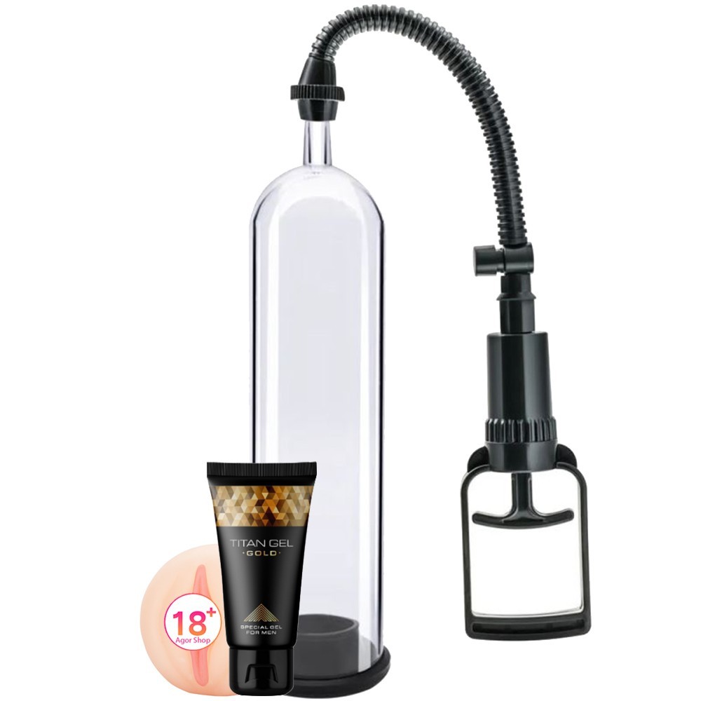 bAŞKa Men's Penis Pump Small Titan Jel ve Vajina Başlıklı Penis Pompası