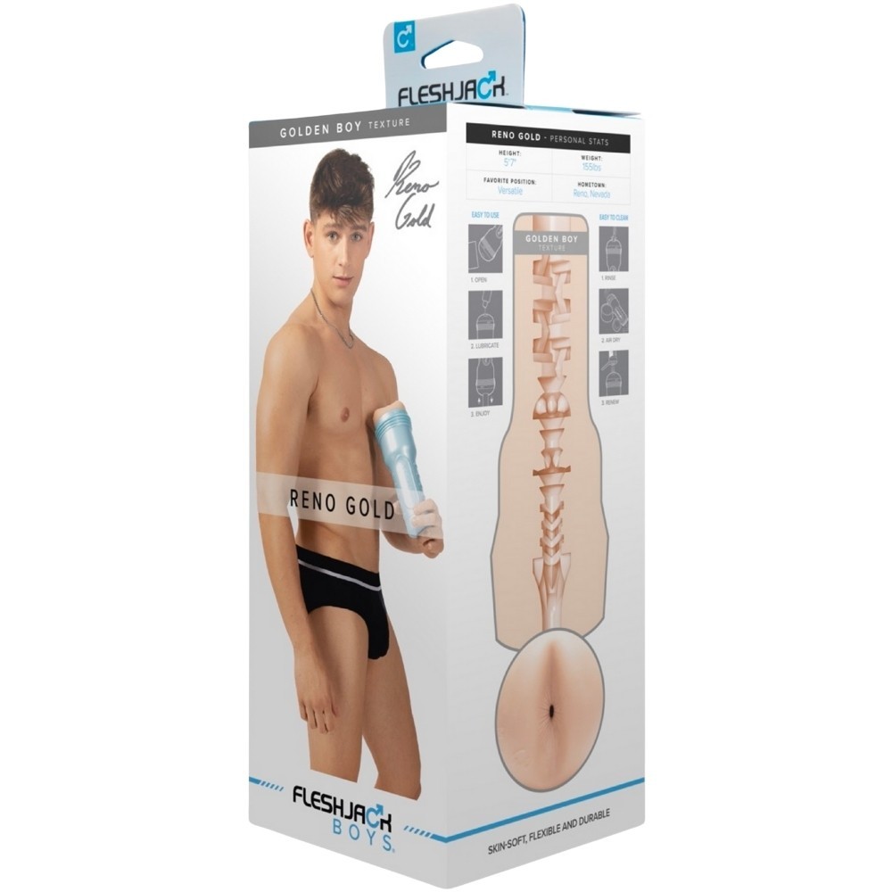 Original Fleshjack Boys Reno Gold Golden Boy Texture Anal Masturbator