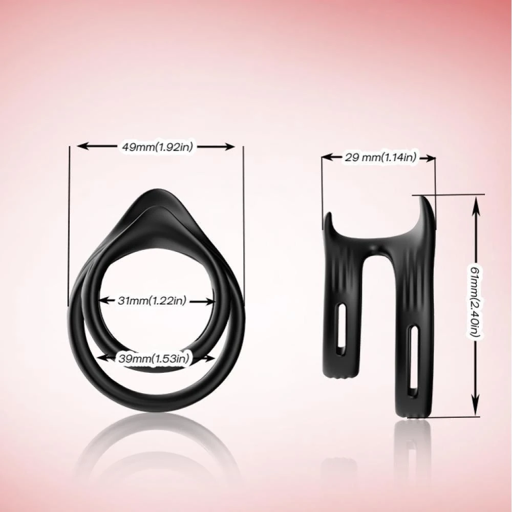 bAŞKa Erotica Toys Slit Çift Halkalı Silikon Penis Halkası