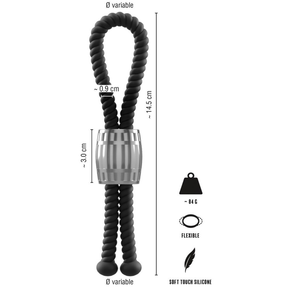 Rebel Men's Gear Heavy Rope Cock Strap Penis Halkası