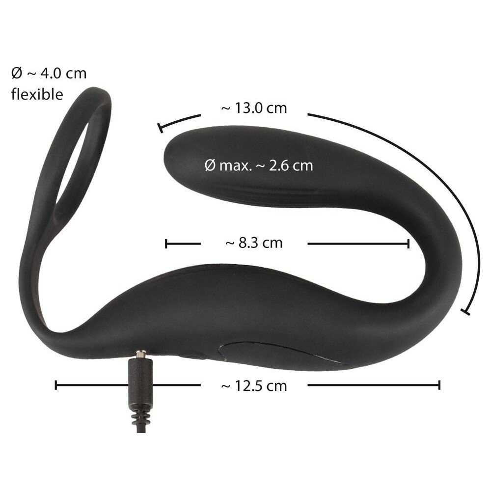Black Velvets Cock Ring With Remote Control Butt Plug Penis Halkası ve Anal Plug