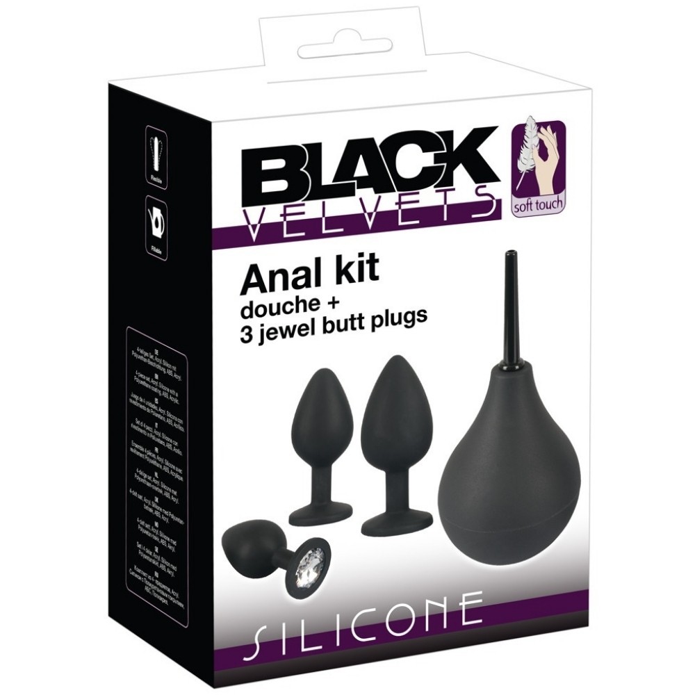 Black Velvets Soft Touch Anal Douche and Anal Plug Kit