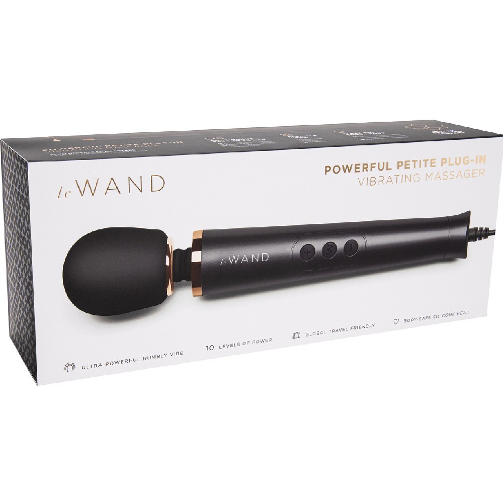 Le Wand Powerful Petite Plug-In Vibrating Body Massager Black