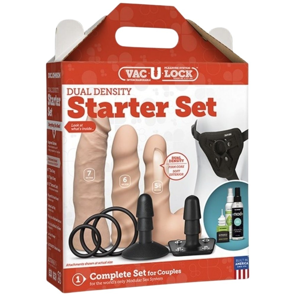 Doc Johnson Vac-U-Lock Dual Density Starter Set Strapon Set