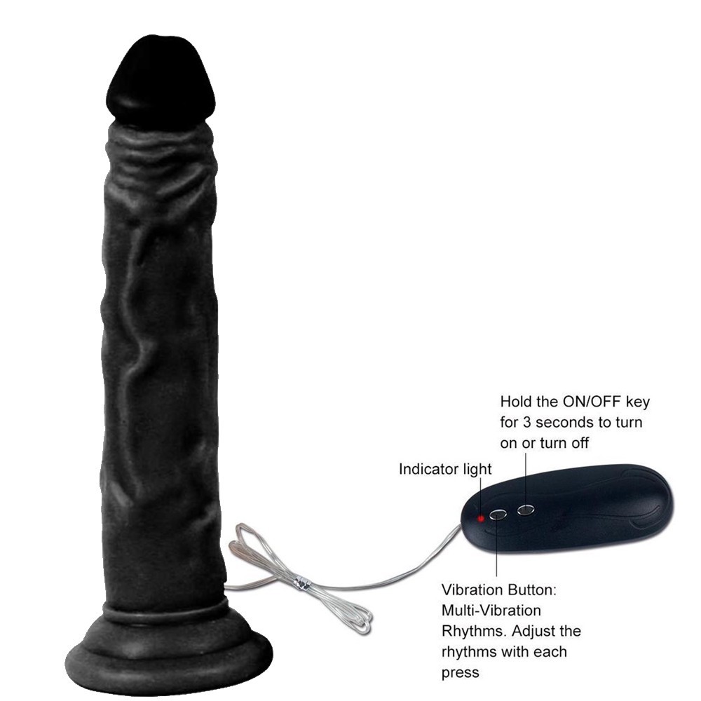 Xise Vibrating Dildo Black Naturo 18.5 cm Titreşimli Realistik Penis XS-WBC10024