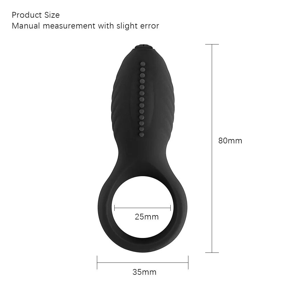 bAŞKa Man Nuo Vibrating Cock Ring Titreşimli Klitoral Penis Halkası-Black