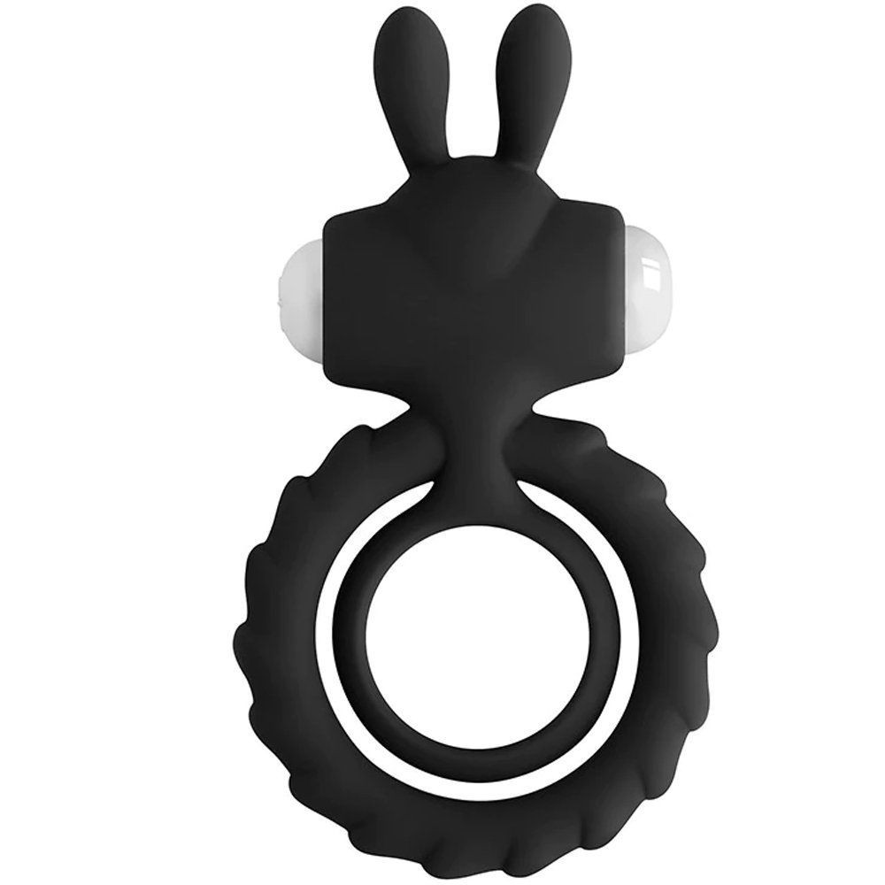 bAŞKa Nuo Clitoral Rabbit Klitoral Titreşimli Penis Halkası-Black