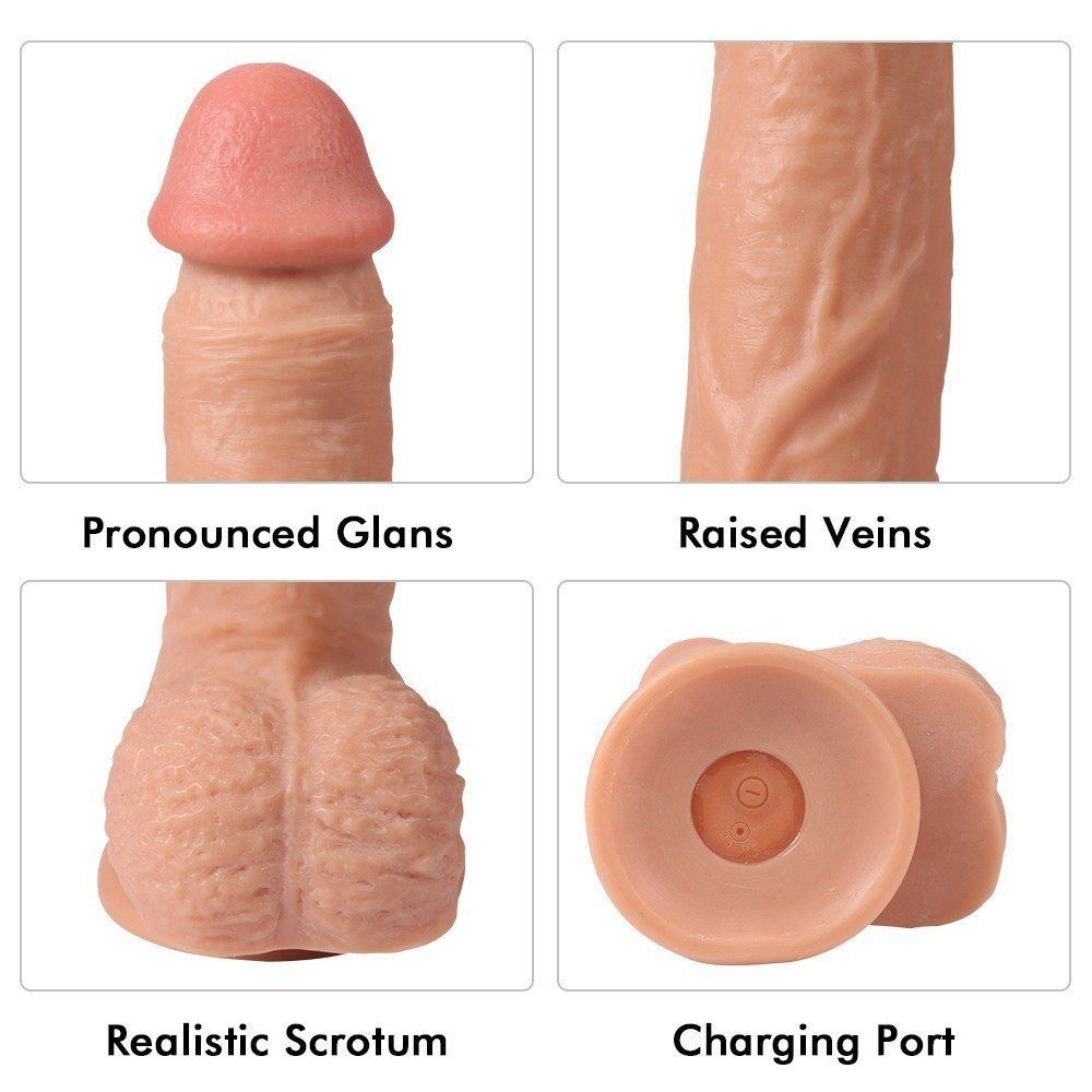Dildo Series Dean 21 cm 20 Modlu Titreşimli Uzaktan Kumandalı Şarjlı Realistik Penis