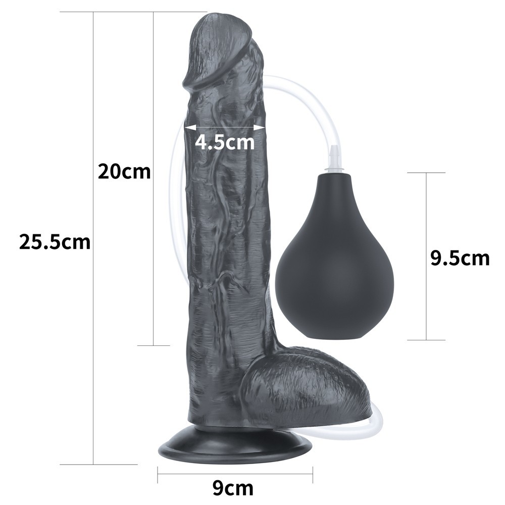 Lovetoy Squirt Extreme Dildo Black 25 Cm Boşalabilir Realistik Penis LV116025