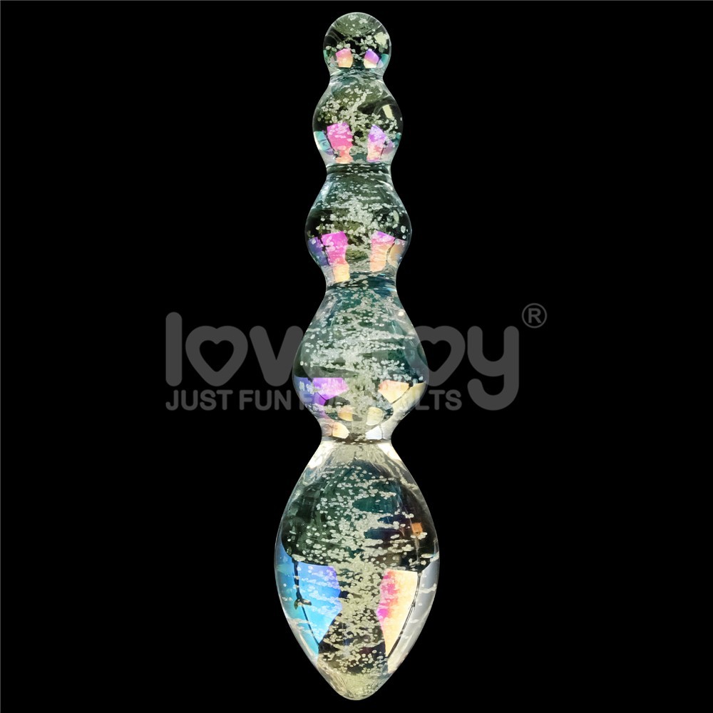 Lovetoy Glow-in-the-dark Twilight Gleam Glass Dildo-Tantalizing Orbs Cam Dildo LV610002