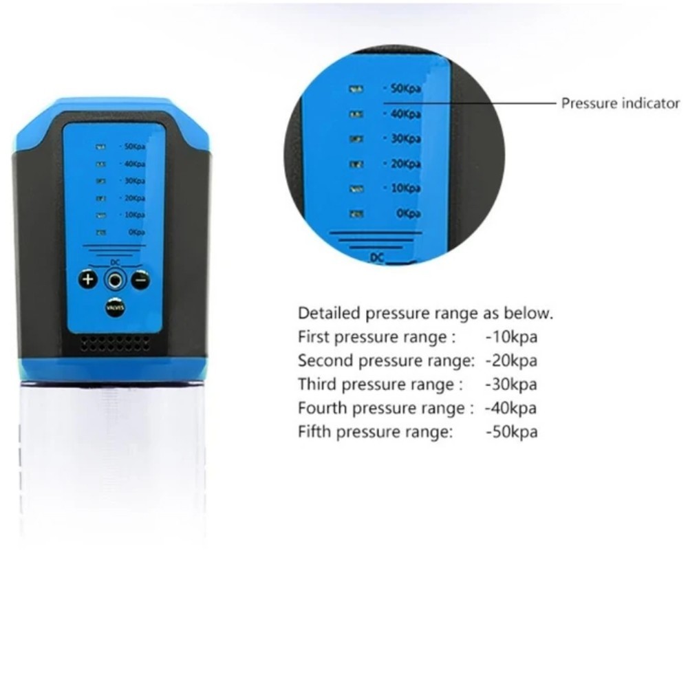 bAŞKa Canwin Bigger Man Passion Pump 5 Speed Otomatik Penis Pompası-Blue