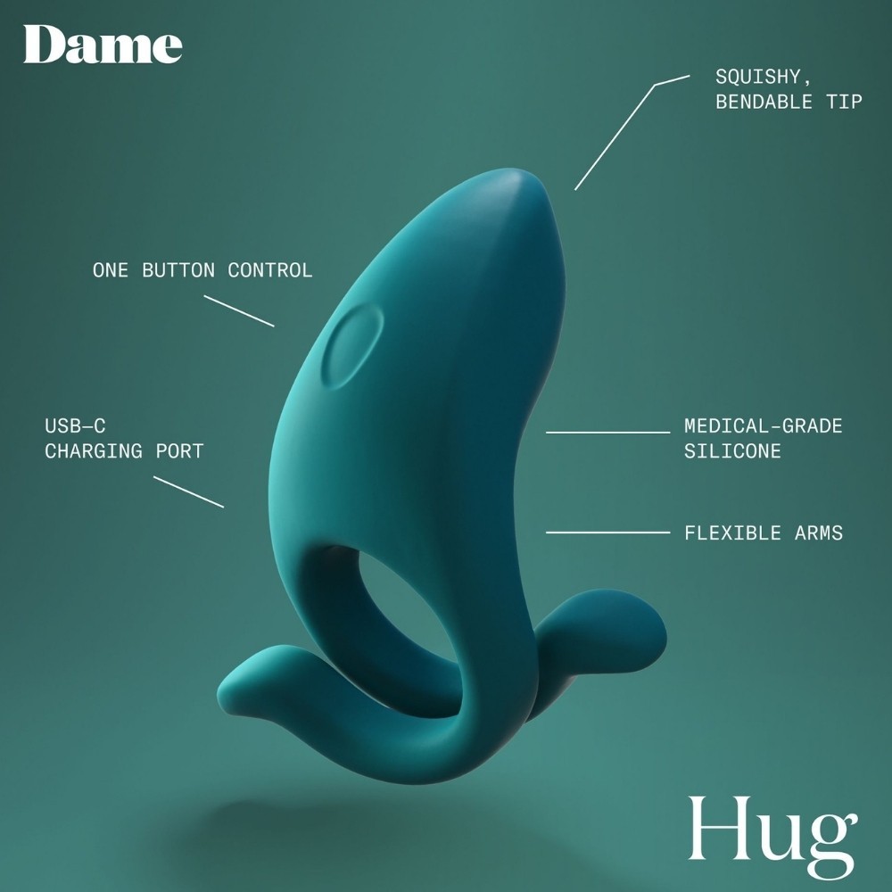 Dame Products Hug Vibrating Couples Adjustable Ring Titreşimli Penis Halkası