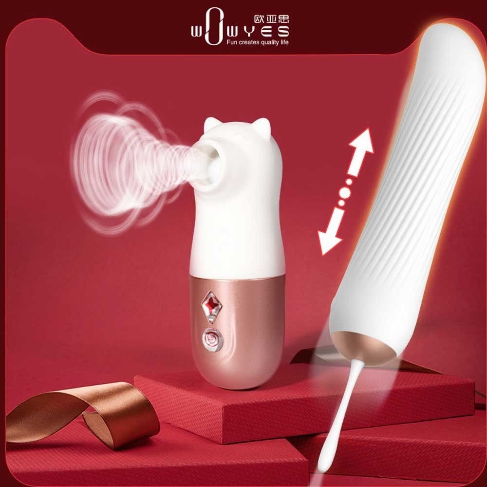 Wowyes Winnie Massager İleri Geri Hareketli Vibratör ve Emiş Güçlü Vibratör Set