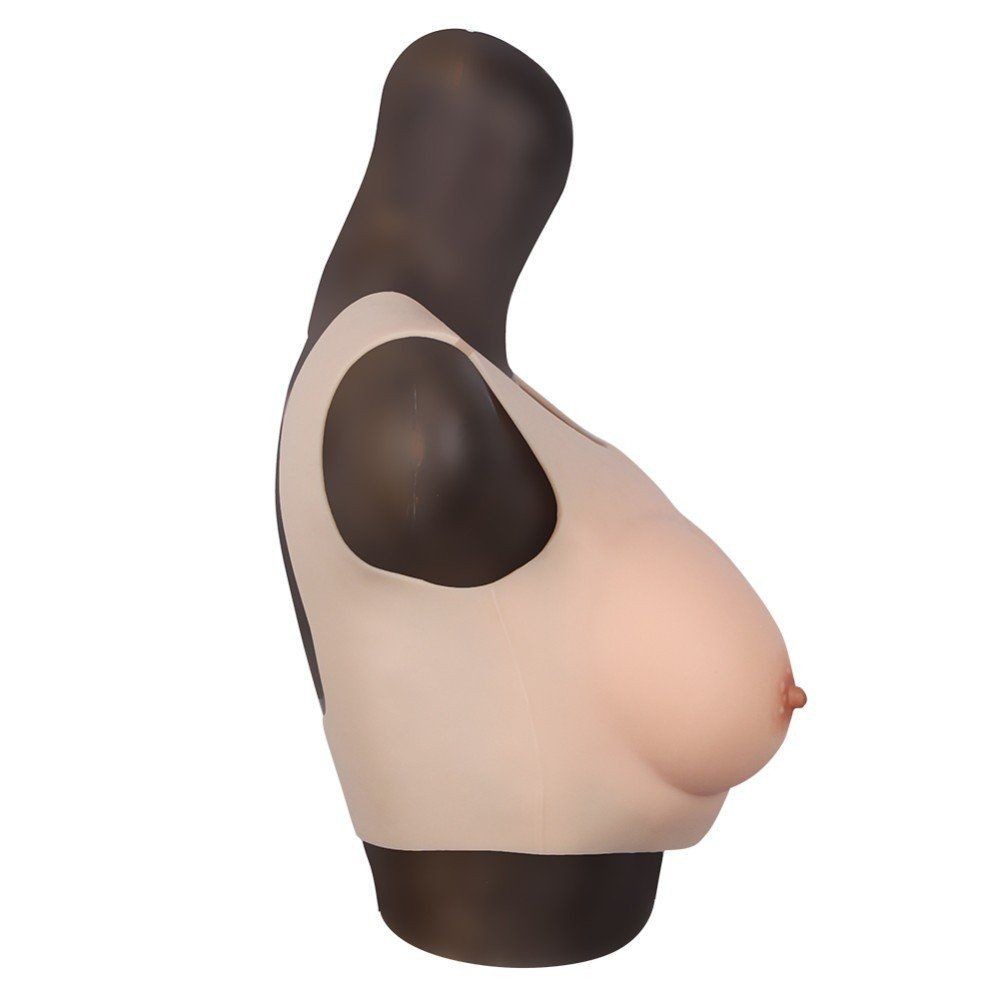 bAŞKa Bodysuit Crossdresser Brown Askılı Silikon Giyilebilir Göğüs Cup C