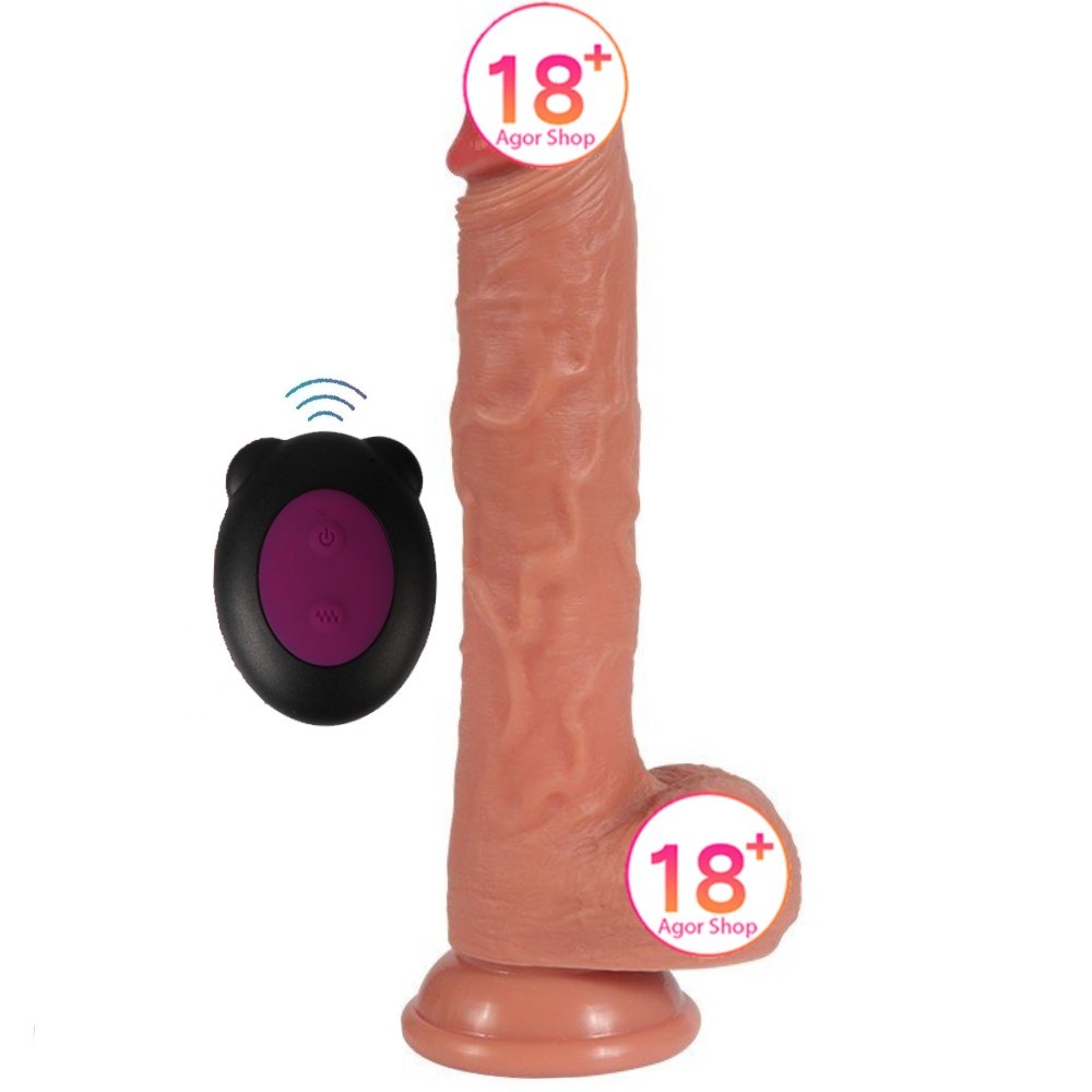 Shequ Harlan Telescopic Dildo İleri Geri Hareketli Realistik Penis SQ-T10015