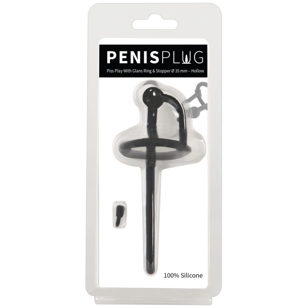 Penis Plug Piss Play With Glans Ring Stopper 35 mm Penis Plug