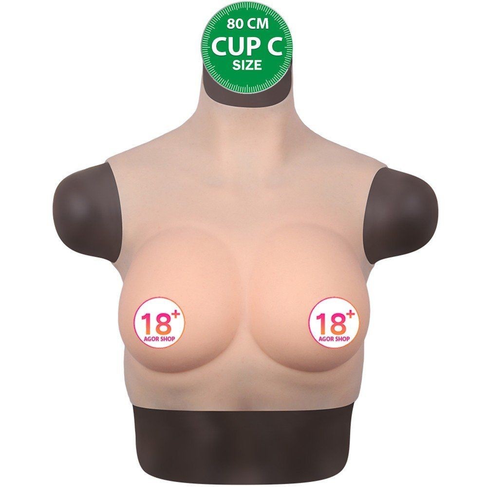bAŞKa Bodysuit Crossdresser Boyunlu Giyilebilir Silikon Göğüs Cup C