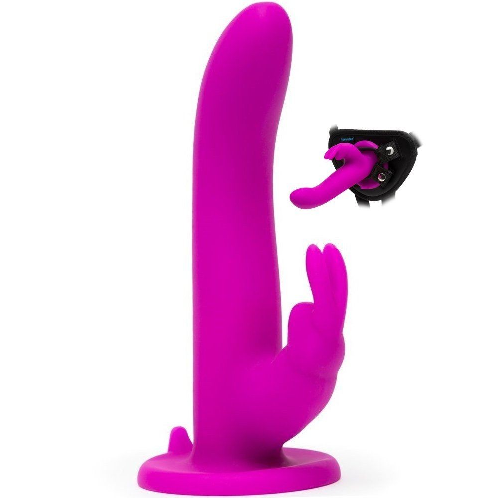 Happy Rabbit Rechargeable Vibrating Strap-On Harness Set Purple