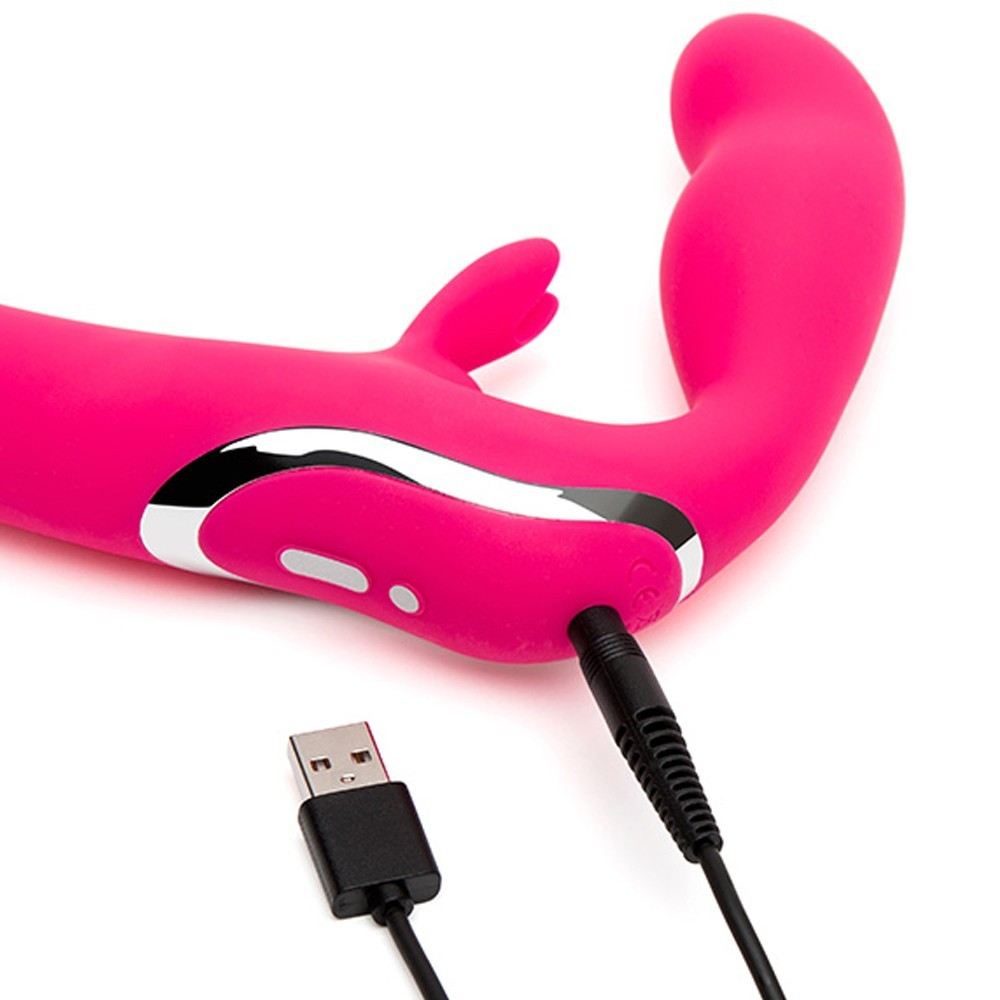 Happy Rabbit Strapless Strap-On Rabbit Pink Vibratör