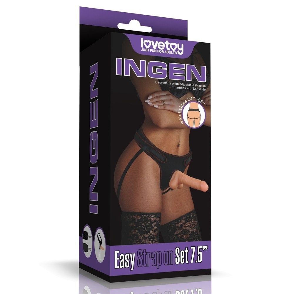 Lovetoy Easy Strapon 19 cm Flexible Kemerli Strapon Penis LV715007