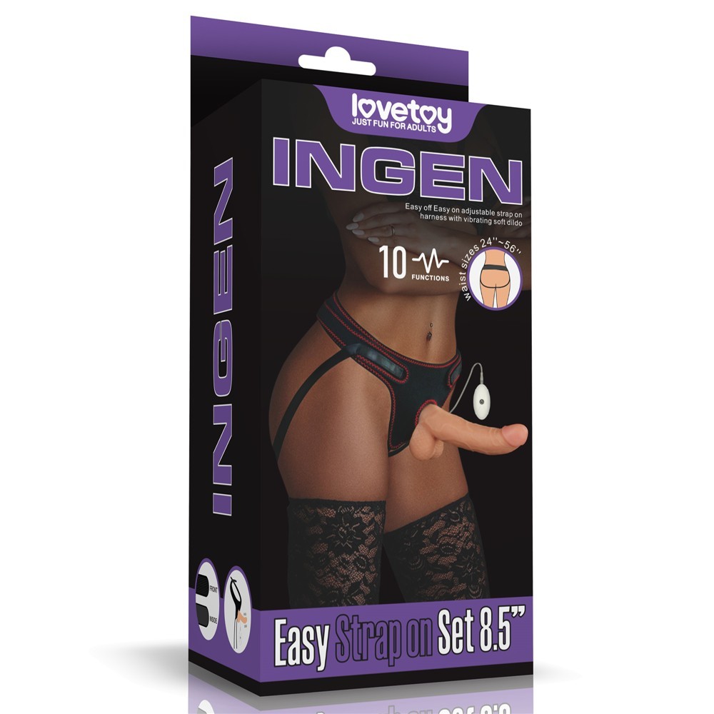 Lovetoy Vibrating Easy Strapon Set 8.5'' Belden Bağlamalı Titreşimli Penis LV715118