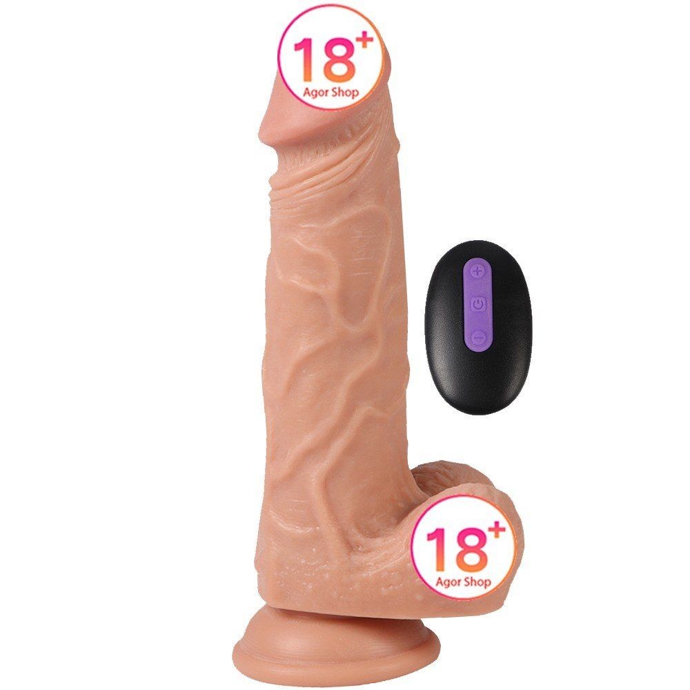 Dildo Series Hansen 21 cm 20 Modlu Titreşimli Uzaktan Kumandalı Realistik Vibratör